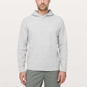 Lululemon At Ease Hoodie Sz L In Heathered Melody Light Grey / Black